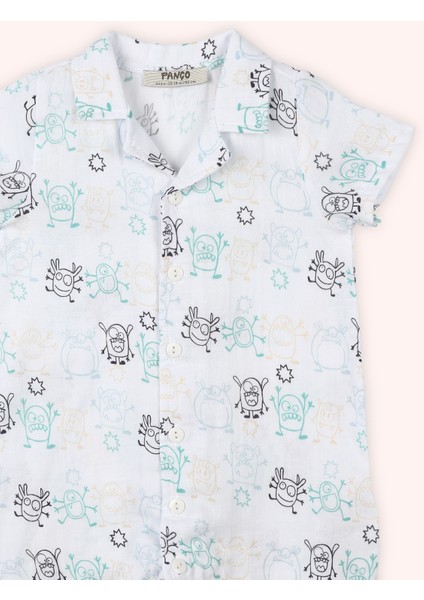 Yenidoğan Baskılı Müslin Beyaz Tulum fiyatları