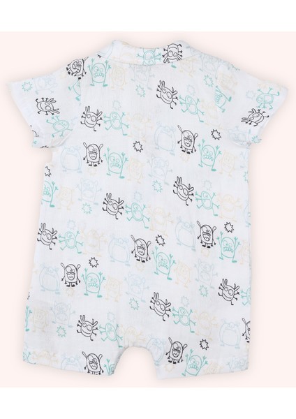 Yenidoğan Baskılı Müslin Beyaz Tulum modelleri