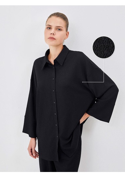 Lcw Modest Dokulu Oversize Kadın Gömlek Tunik (S5)