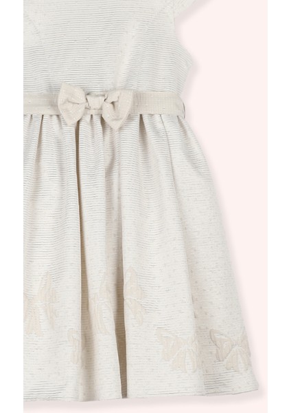 Kız Çocuk Kısa Kollu Parti Bej Elbisesi fiyatları