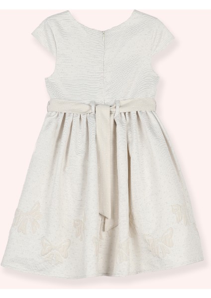 Kız Çocuk Kısa Kollu Parti Bej Elbisesi fırsatları