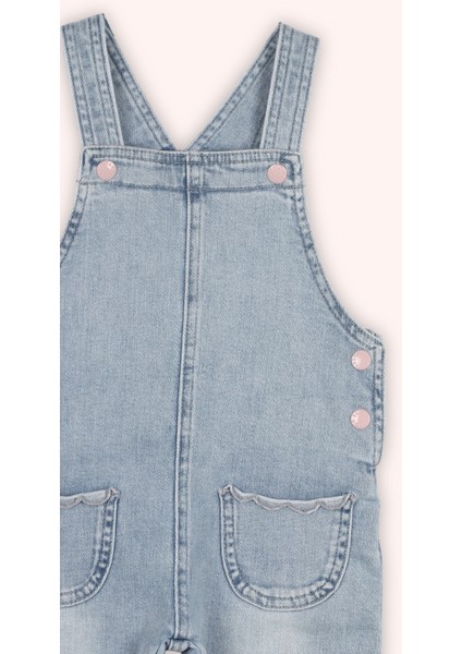 Kız Bebek Cep Detaylı Lacivert Salopet fiyatları