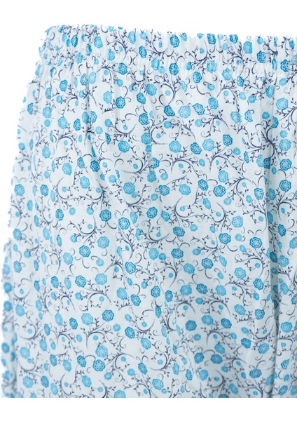 Kadın Yazlık içlik Anne Pijama Altı Lastikli Paça %100 Pamuk Çiçekli Desenli Klasik Rahat