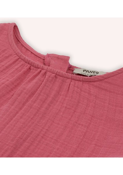 Kız Çocuk Yuvarlak Yaka Bol Paça Yumuşak Dokulu Fuşya Salopet fiyatları