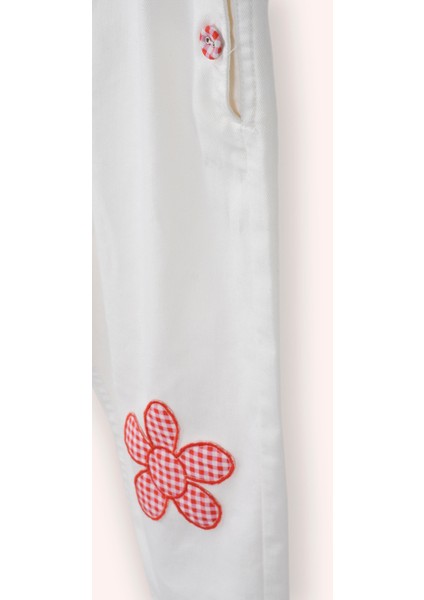Kız Bebek Çiçek Detaylı Beyaz Salopet fiyatları
