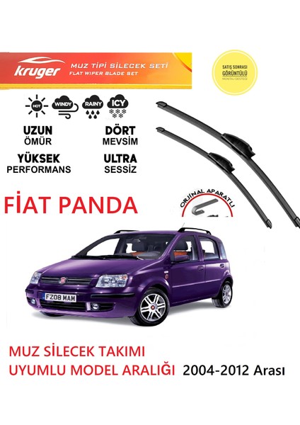 Fiat Panda 2004-2012 Arası Muz Silecek Takımı Araca Özel Orijinal Aparat