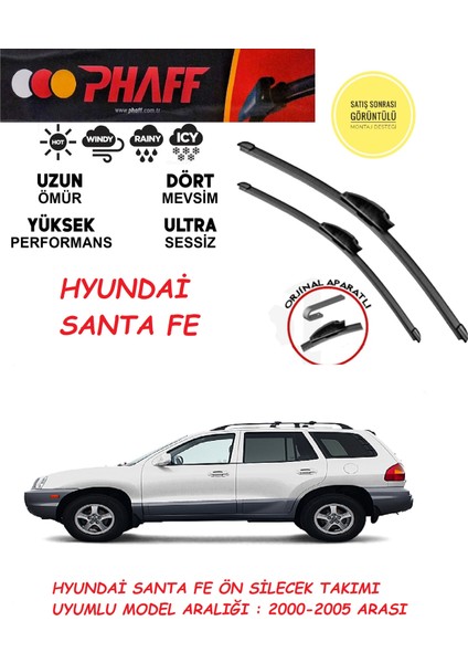 Hyundai Santa Fe 2000-2005 Arası Muz Silecek Takımı Araca Özel Orijinal Aparat indirimleri