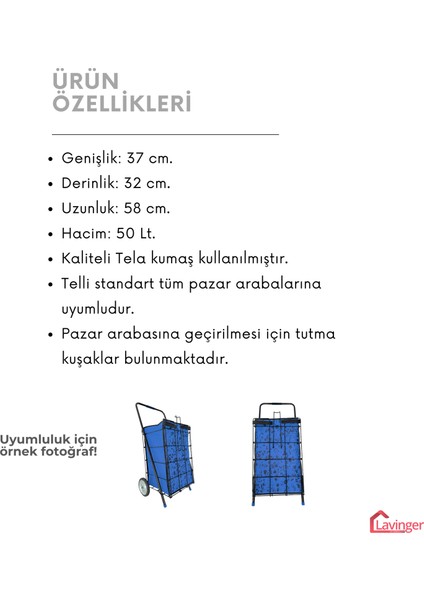 Pazar Arabası Yedek Çantası (Telli Model)