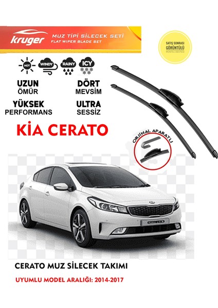 Kia Cerato Ön Cam Muz Muz Silecek Takımı 1.6 Motor Araca Özel Aparat (2014-2017)