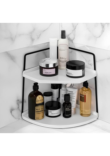 Banyo Rafı Çok Amaçlı Düzenleyici Tezgah Üstü Dekoratif 2 Katlı Raf | Çok Amaçlı Organizer Paslanmaz Çelik & Ahşap Stand – Salon, Mutfak, Banyo, Çalışma Alanı Için