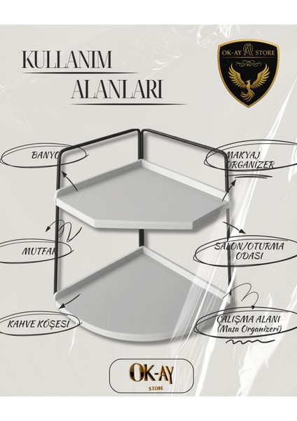 Banyo Rafı Çok Amaçlı Düzenleyici Tezgah Üstü Dekoratif 2 Katlı Raf | Çok Amaçlı Organizer Paslanmaz Çelik & Ahşap Stand – Salon, Mutfak, Banyo, Çalışma Alanı Için modelleri