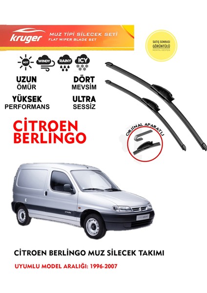 Berlingo Muz Silecek Takımı 1.6 1.9 2.0 Motor Araca Özel Aparat (1996 - 2007)