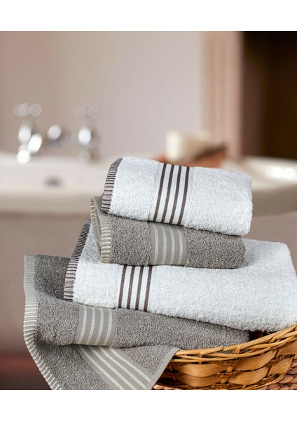 Banyo Havlu Takımı Oscar Taş -Krem 50X85CM(2AD.) + 70X140(2AD.) modelleri