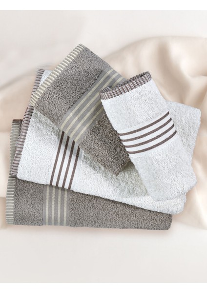 Banyo Havlu Takımı Oscar Taş -Krem 50X85CM(2AD.) + 70X140(2AD.) fırsatları