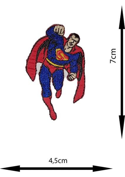 Ütü ile Yapışan Arma - Patch - Superman Modeli (4,5cm x 7cm)