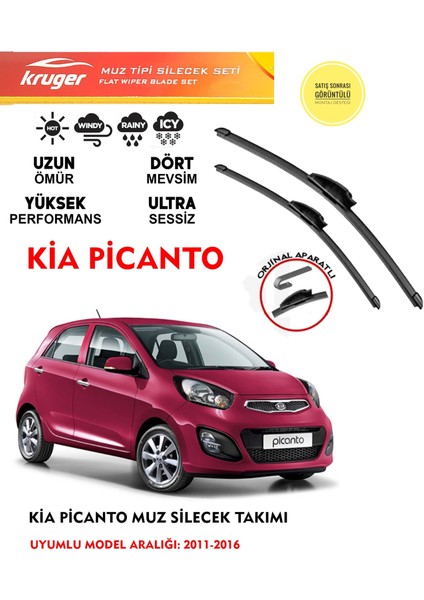 Kia Picanto Muz Muz Silecek 1.1 1.25 Motor (2011-2016) Araca Özel Aparat