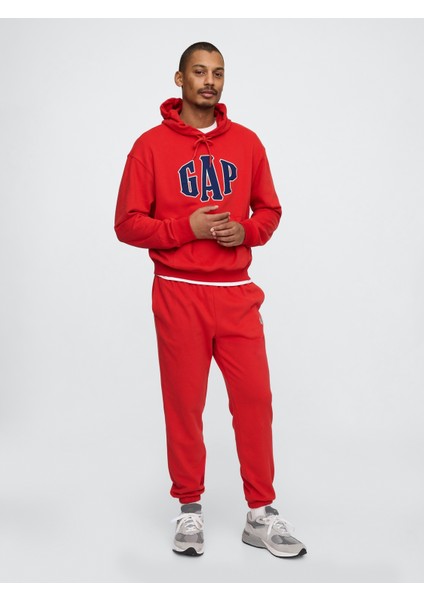 Erkek Kırmızı Gap Logo Vintagesoft Fransız Havlu Kumaşı Jogger Eşofman Altı