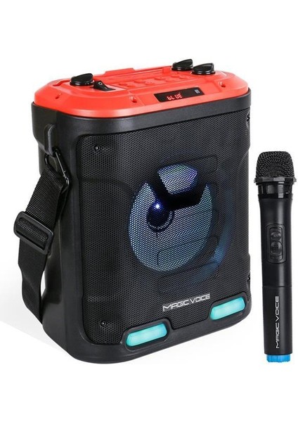 MV-6005 Vhf El Mikrofonlu Usb-Sd-Bluetooth Işıklı 30 W Taşınabilir Şarjlı Seyyar Anfi