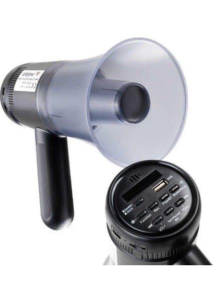 WM-72UMP 30 Watt Mini Melodili Blueooth Ses Kayıt USB Şarjlı Bataryalı Horn Megafon