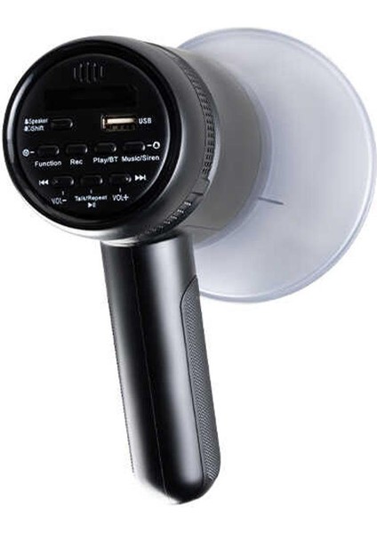 WM-72UMP 30 Watt Mini Melodili Blueooth Ses Kayıt USB Şarjlı Bataryalı Horn Megafon
