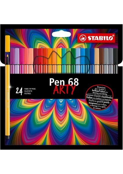 Pen 68 Arty - Keçe Uçlu Boya Kalemi - 24'lü Paket - Çeşitli Renkler