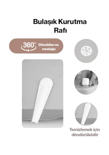 AKL-060 Beyaz Lüks Tabaklık Bulaşıklık-Yönlendirilebilir Su Akıtma Kanallı Bulaşık Sepeti-Kaşıklıklı modelleri