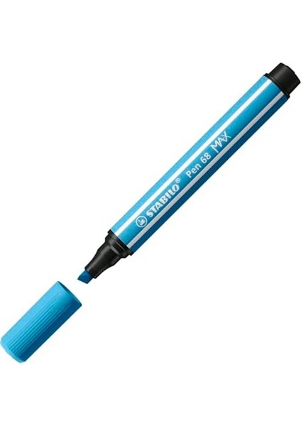 Pen 68 Max Arty - Keçe Uçlu Boya Kalemi, Kalın Kama Uçlu - 12'li Paket - Çeşitli Renkler