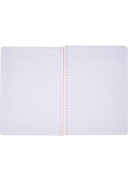 Pruva A4 Pet Spiralli Karton Kapaklı Defter 144 Yaprak - Kareli - Fuşya