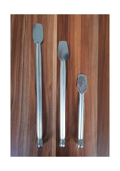 3 Farklı Boyda Paslanmaz Çelik Şef Mangal Barbekü Maşa Seti Kömür Izgara Maşa Seti - 23/31/36 cm modelleri