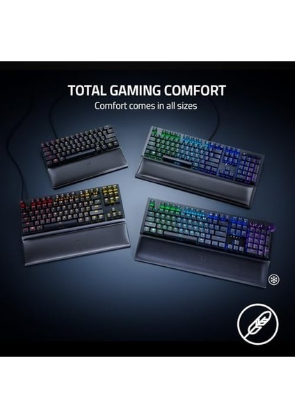 Ergonomik Bilek Desteği Tenkeyless - Ergonomik Suni Deri Klavye Bilek Desteği (Peluş Deri Yastık, Kaymaz Lastik Ayaklar, Tenkeyless Klavyelerle Uyumlu) Siyah