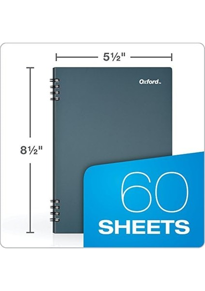 Taş Kağıt Defter, 5-1/2" x 8-1/2", Mavi Kapak, 60 Yaprak, 2'li Paket (161646)