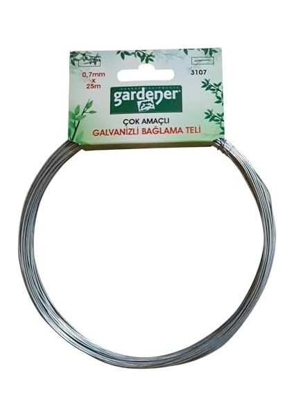 3107 Galvanizli Çok Amaçlı Bağlama Teli - 0,7mm x 25M