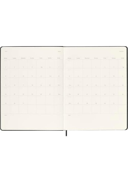 Haftalık Gündem Notlar Için Alan 12 Ay 2024, Gündem 2024, Boyut Xl 19X25, Sert Kapak ve Elastik Kapama, Renk Siyah, Hard Cover - Xl