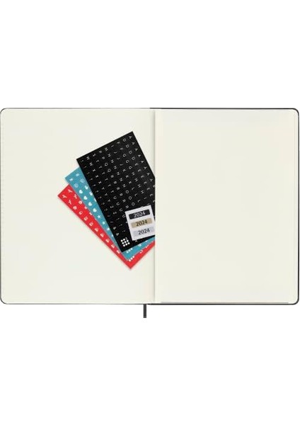 Haftalık Gündem Notlar Için Alan 12 Ay 2024, Gündem 2024, Boyut Xl 19X25, Sert Kapak ve Elastik Kapama, Renk Siyah, Hard Cover - Xl