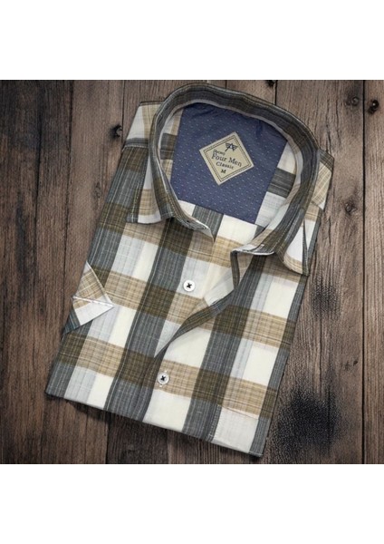 Erkek Klasik Rahat Kesim Ekoseli Kısa Kollu Gömlek fiyatları