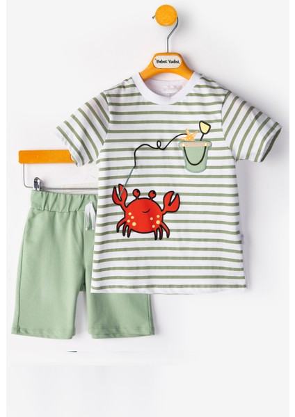 Yengeç Şortlu Erkek Bebek Alt Ust Takım Erkek Bebek Takım Ikili Erkek Çocuk Takım Erkek Bebek Giyim fiyatları