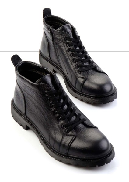 Siyah Leather Erkek Bot & Bootie E02439700703