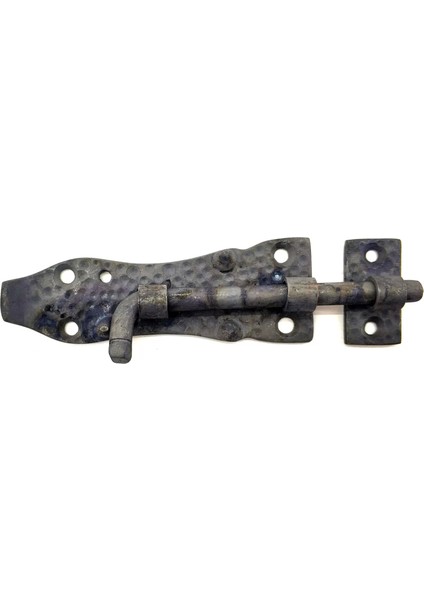 Antika Tarz Dekoratif Pirinç Dövme Kapı Sürgüsü - 7cm, Oksit