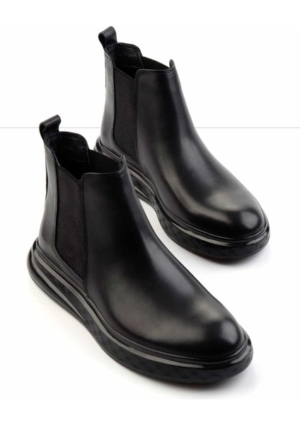 Siyah Leather Erkek Bot & Bootie E02401021043