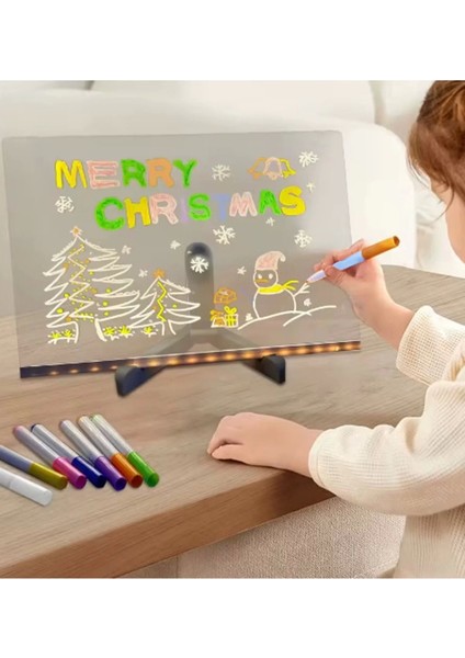 12 Inc LED Işıklı Çizim Tahtası Ayarlanabilir Stant ve Kalemleri Ile
