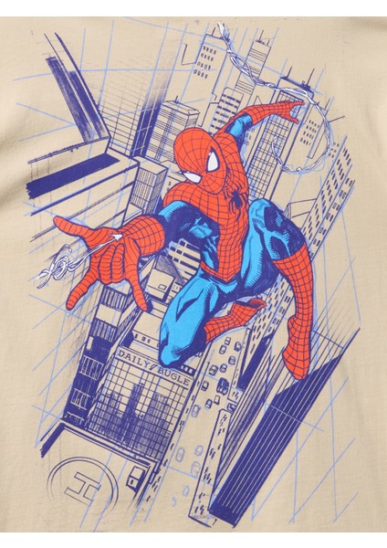Erkek Çocuk Bej Marvel Grafik T-Shirt