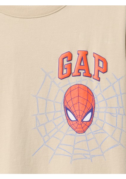 Erkek Çocuk Bej Marvel Grafik T-Shirt