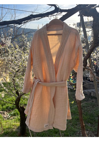 Pamuk 4 Kat Müslin Kapüşonsuz Bornoz fiyatları