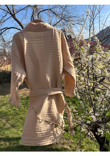 Pamuk 4 Kat Müslin Kapüşonsuz Bornoz modelleri