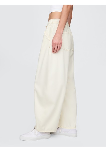 Kadın Bej Mid Rise Ultrasoft Kolay Horseshoe Jean Pantolon indirimleri