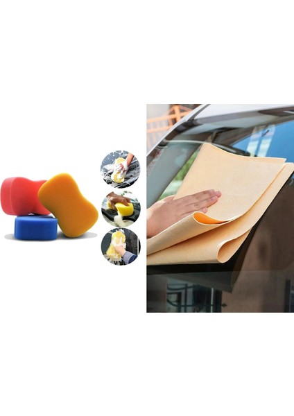 6'lı Mikrofiber Oto Yıkama Seti Kurulama Bezi Cam Bezi Güderi Oto Eldiven Oto Sünger Detay Fırçası fırsatları