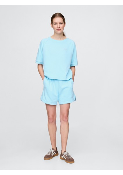 Kadın Açık Mavi Relaxed Gap Logo Terry T-Shirt indirimleri