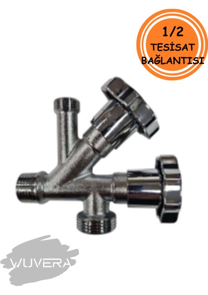 Dual Taharet Musluğu – Çift Vanalı, 3/4” & 3/8” Çıkışlı, 1/2” Tesisat Bağlantı fiyatları