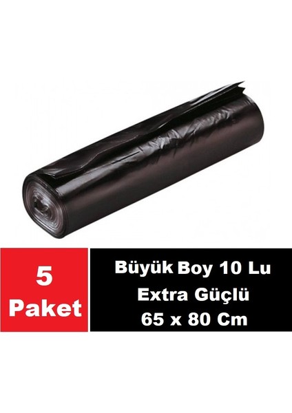 Çöp Torbası 160 Lt Endüstriyel Extra Güçlü Jumbo Boy 10 Lu 80 x 110 cm x 5 Paket