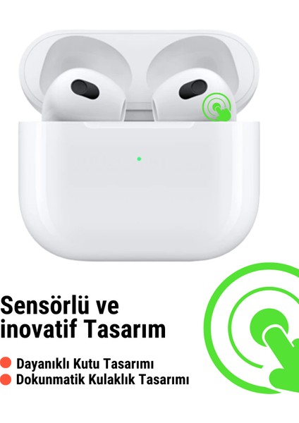 3. Nesil Beyaz Ios Android Uyumlu Kablosuz Bluetooth Kulaklık Yeni Nesil Karışık Renk Kılıf W